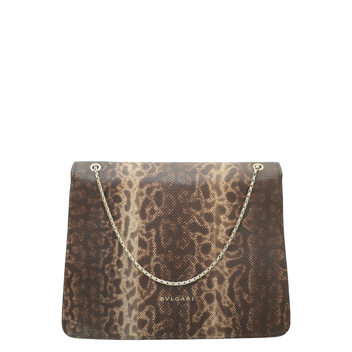 Bvlgari Brown Karung Skin Serpenti Forever Large Bag