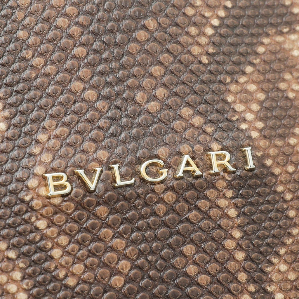Bvlgari Brown Karung Skin Serpenti Forever Large Bag