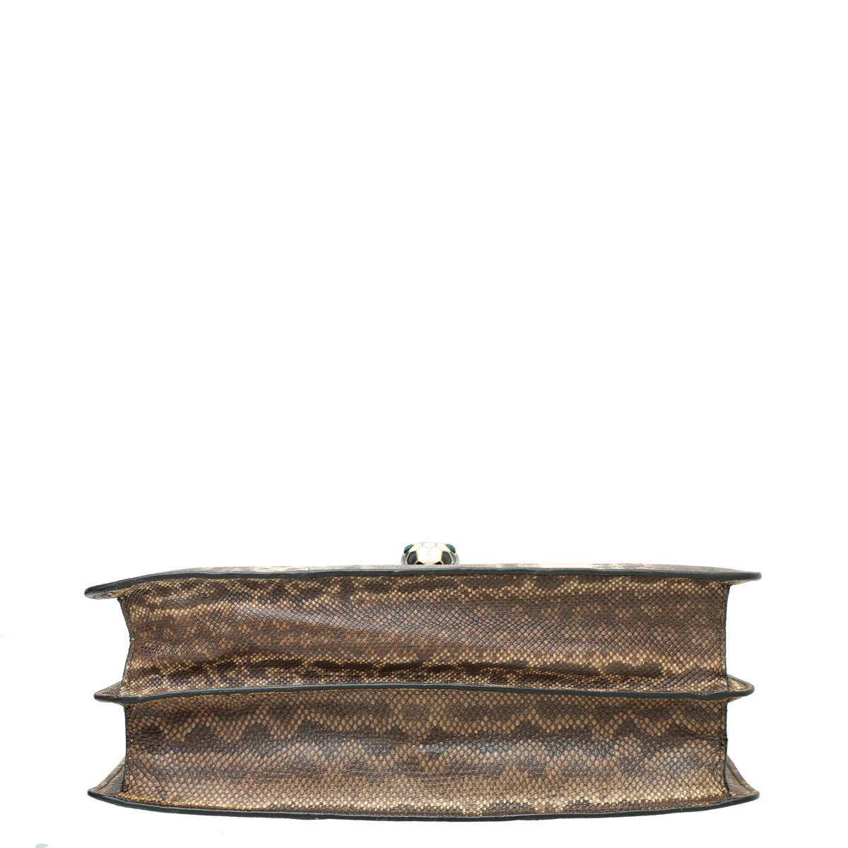 Bvlgari Brown Karung Skin Serpenti Forever Large Bag