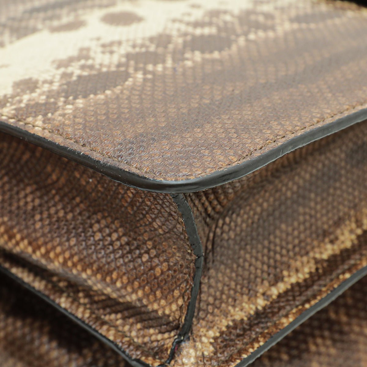 Bvlgari Brown Karung Skin Serpenti Forever Large Bag