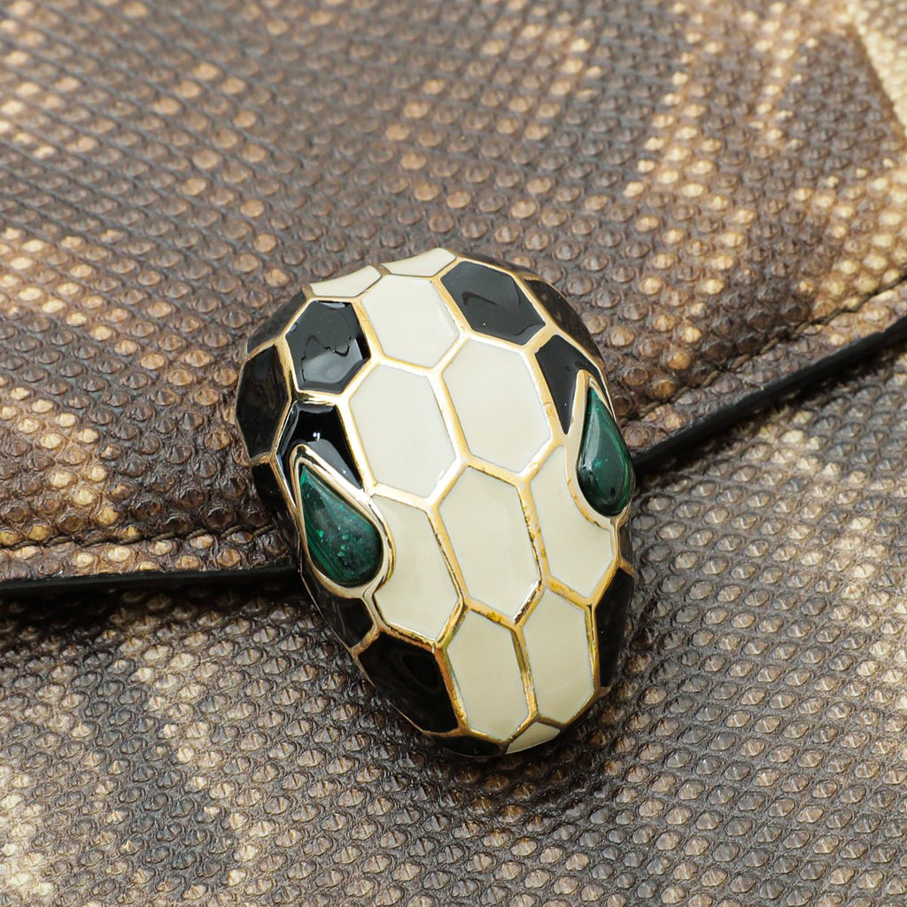 Bvlgari Brown Karung Skin Serpenti Forever Large Bag