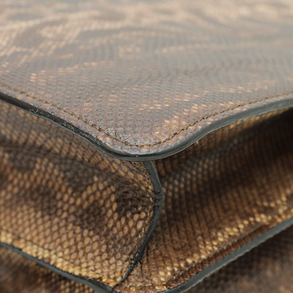 Bvlgari Brown Karung Skin Serpenti Forever Large Bag