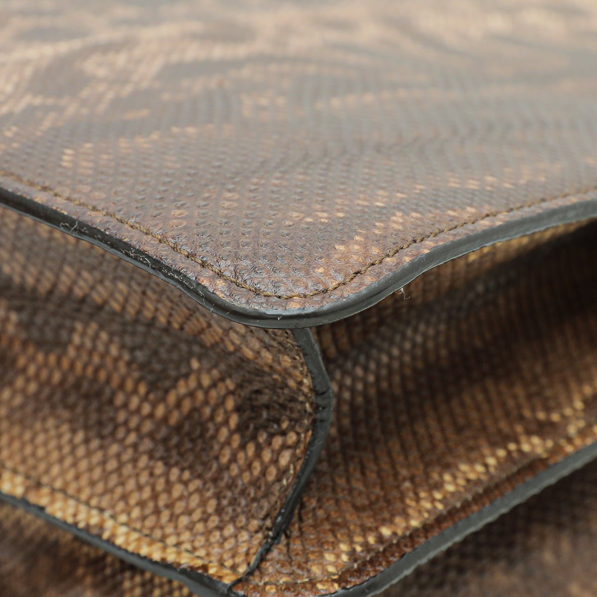 Bvlgari Brown Karung Skin Serpenti Forever Large Bag