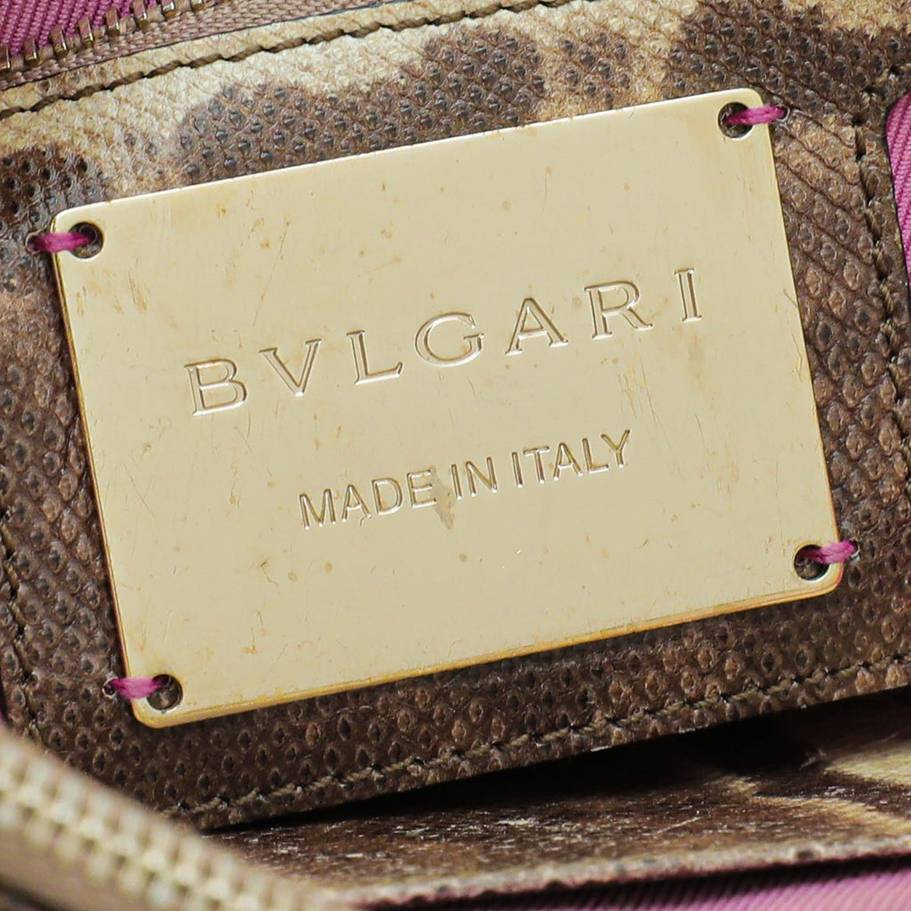 Bvlgari Brown Karung Skin Serpenti Forever Large Bag