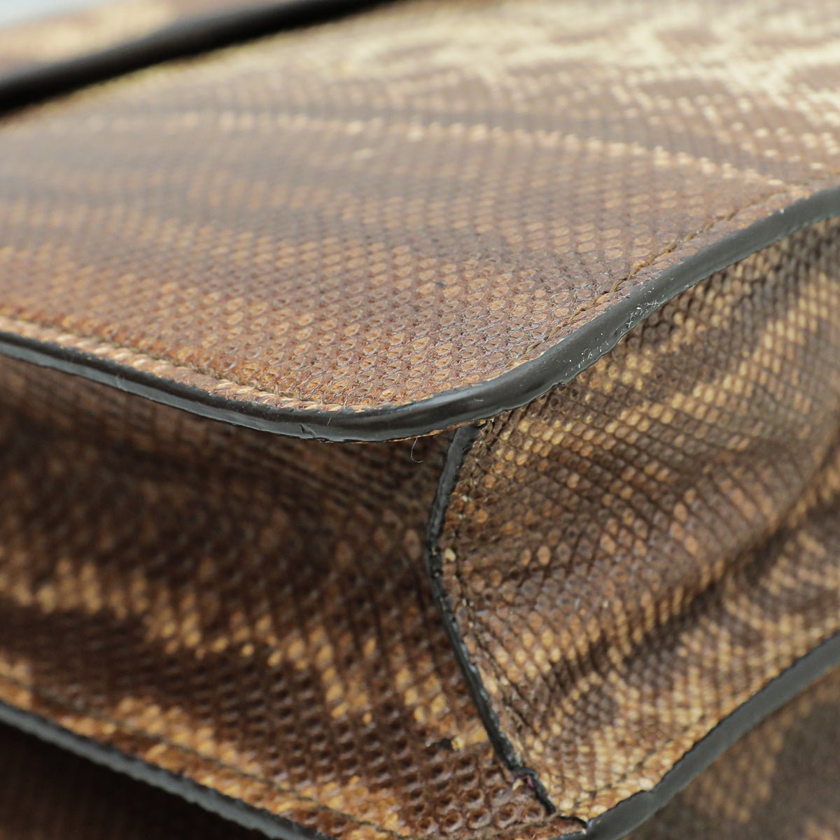 Bvlgari Brown Karung Skin Serpenti Forever Large Bag