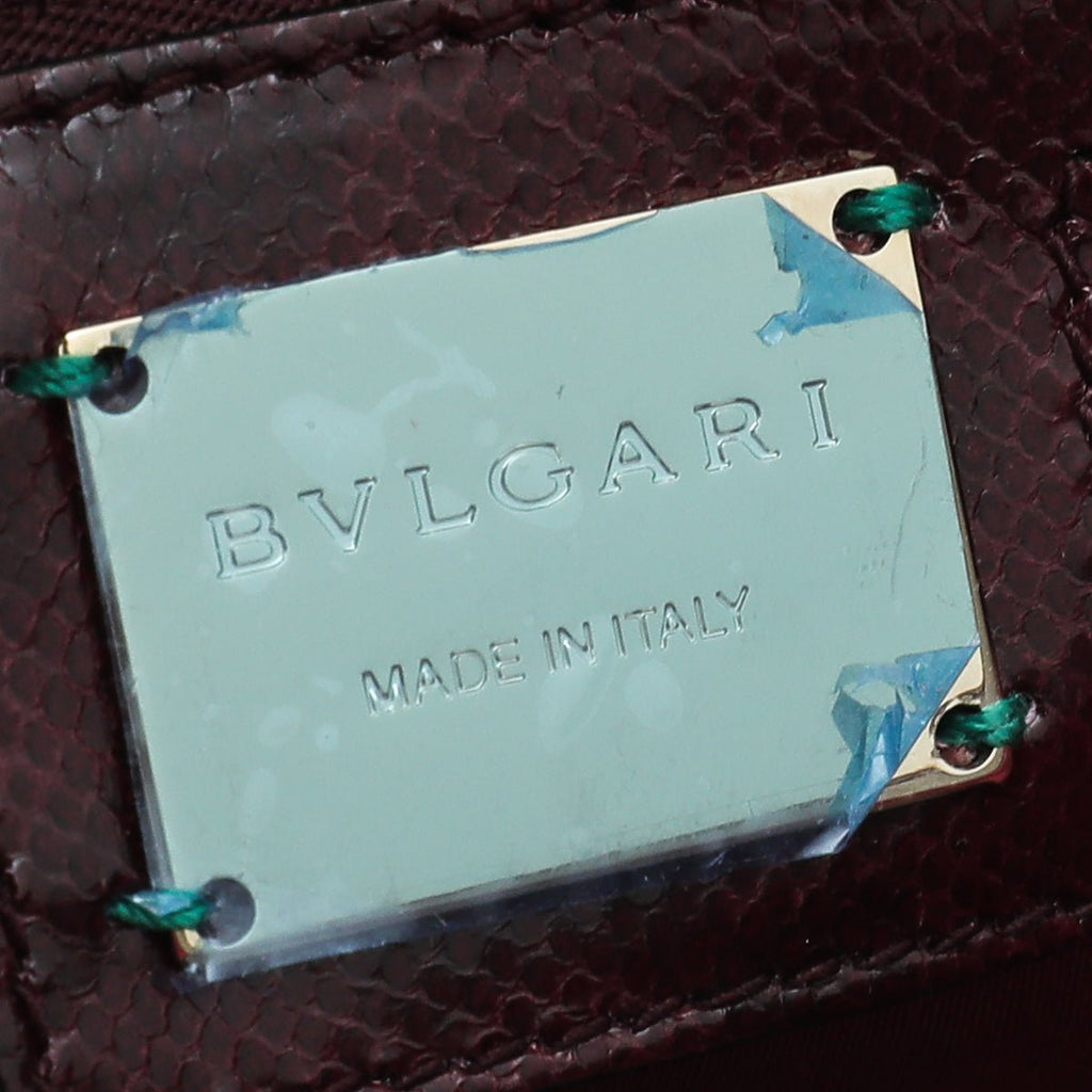 Bvlgari Burgundy Karung Skin Serpenti Forever Flap Bag