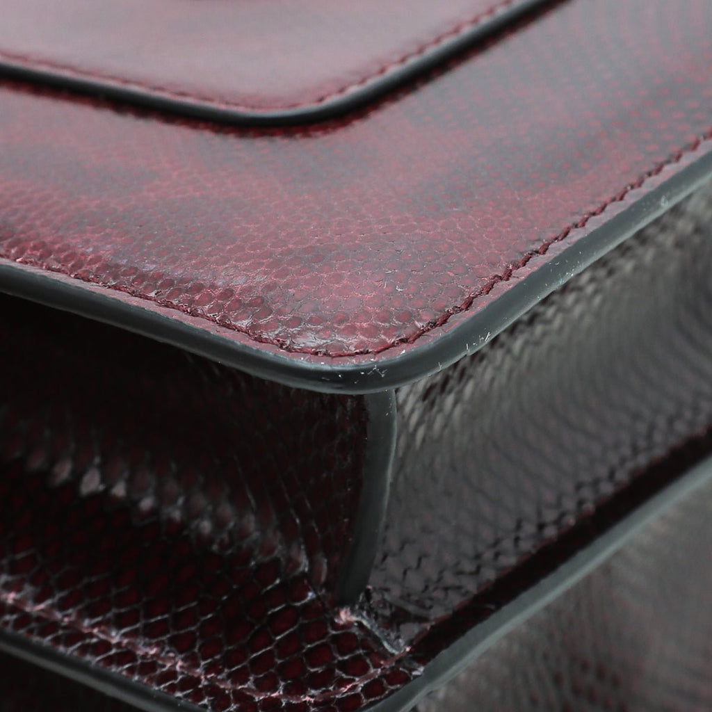 Bvlgari Burgundy Karung Skin Serpenti Forever Flap Bag