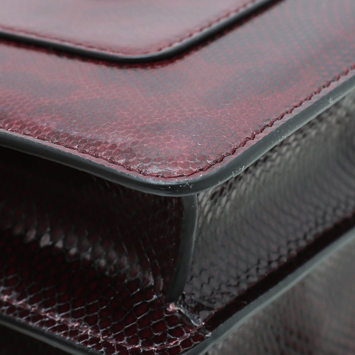 Bvlgari Burgundy Karung Skin Serpenti Forever Flap Bag