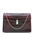 Bvlgari Burgundy Karung Skin Serpenti Forever Flap Bag