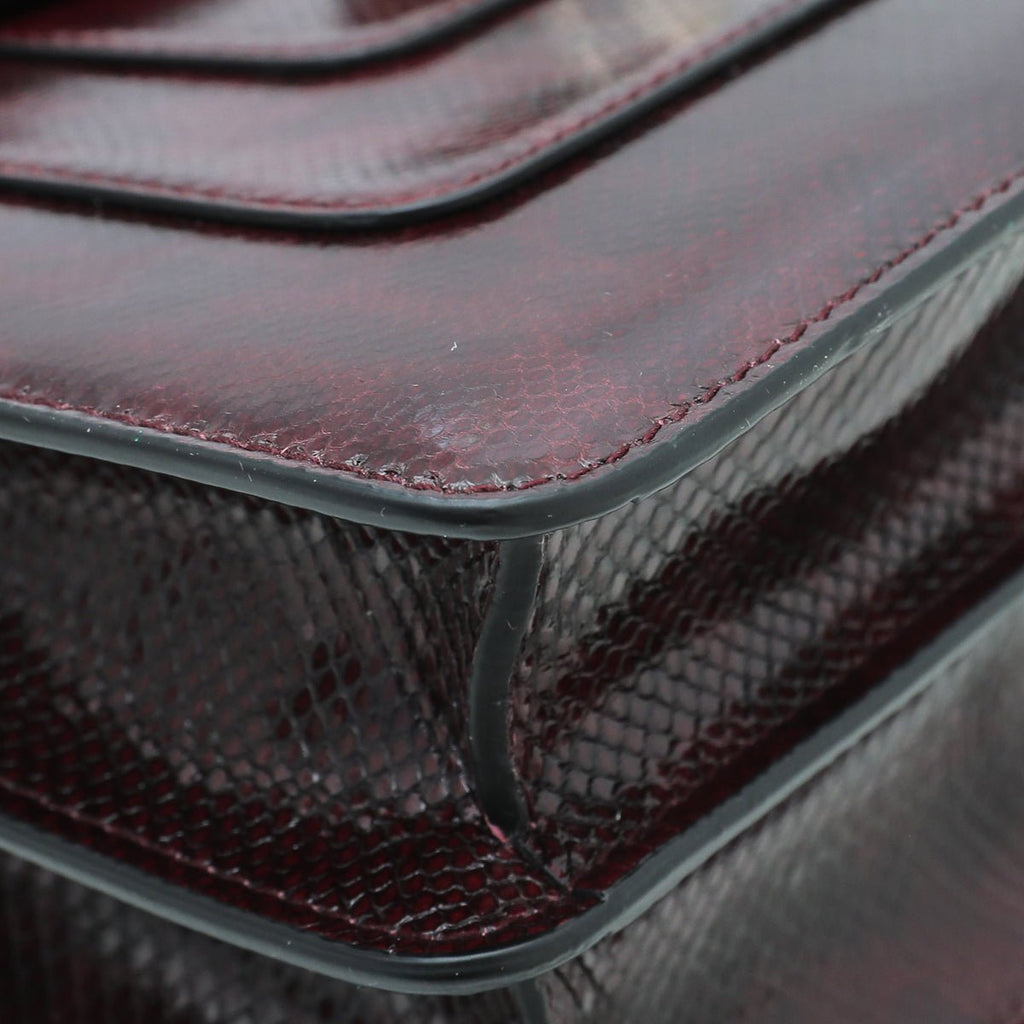 Bvlgari Burgundy Karung Skin Serpenti Forever Flap Bag