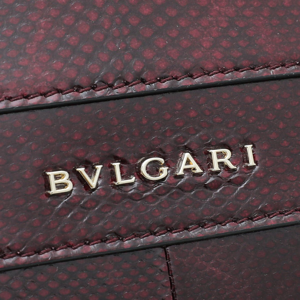 Bvlgari Burgundy Karung Skin Serpenti Forever Flap Bag
