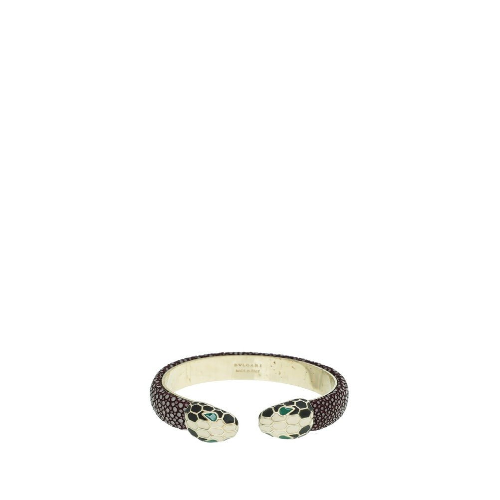 Bvlgari Dark Violet Galuchat Skin Serpenti Forever Bangle Bracelet