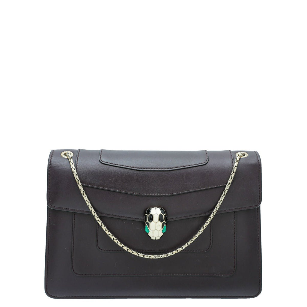 Bvlgari Dark Violet Serpenti Forever Flap Chain Bag