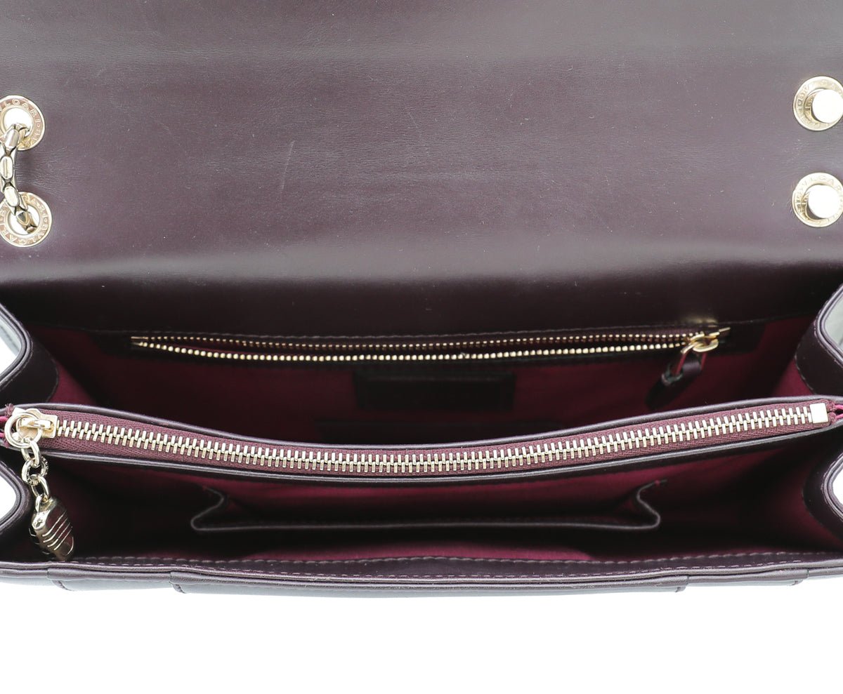 Bvlgari Dark Violet Serpenti Forever Flap Chain Bag