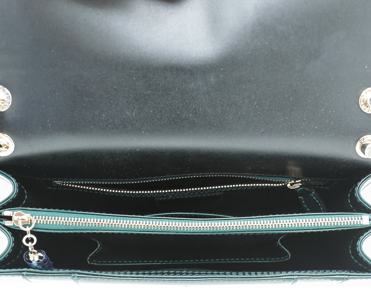 Bvlgari Emerald Green Serpenti Forever Flap Bag