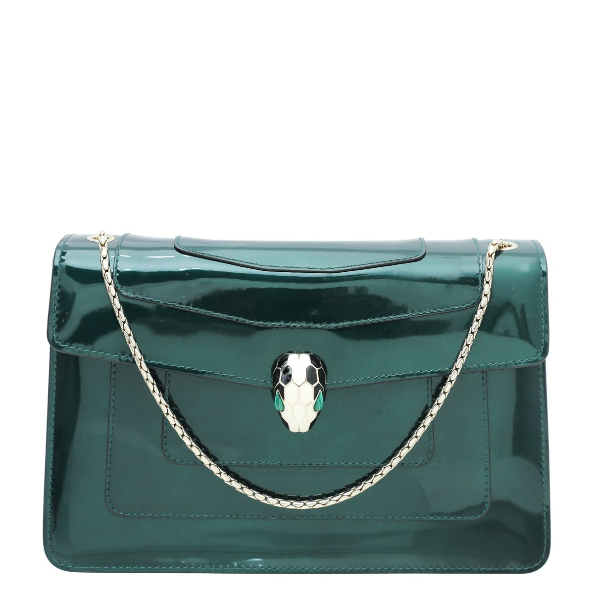 Bvlgari Emerald Green Serpenti Forever Flap Bag