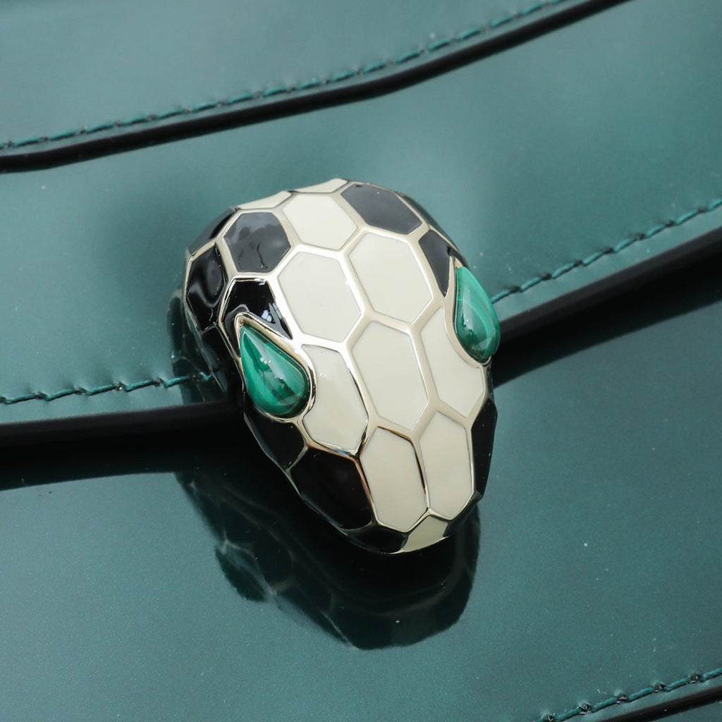 Bvlgari Emerald Green Serpenti Forever Flap Bag