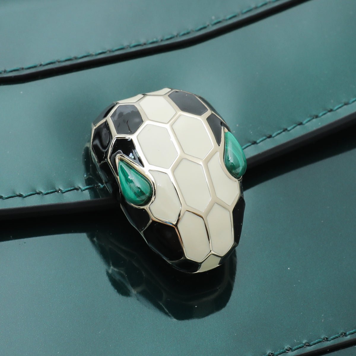 Bvlgari Emerald Green Serpenti Forever Flap Bag