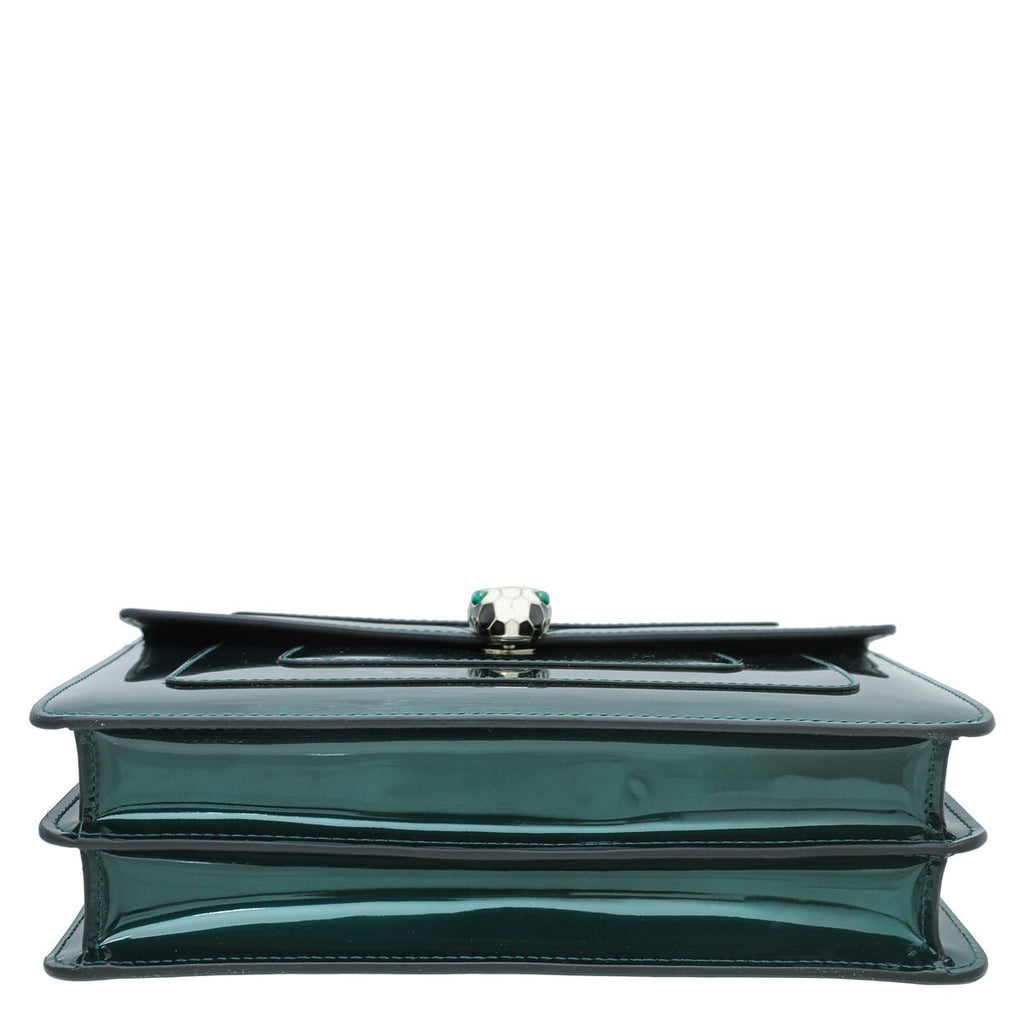 Bvlgari Emerald Green Serpenti Forever Flap Bag