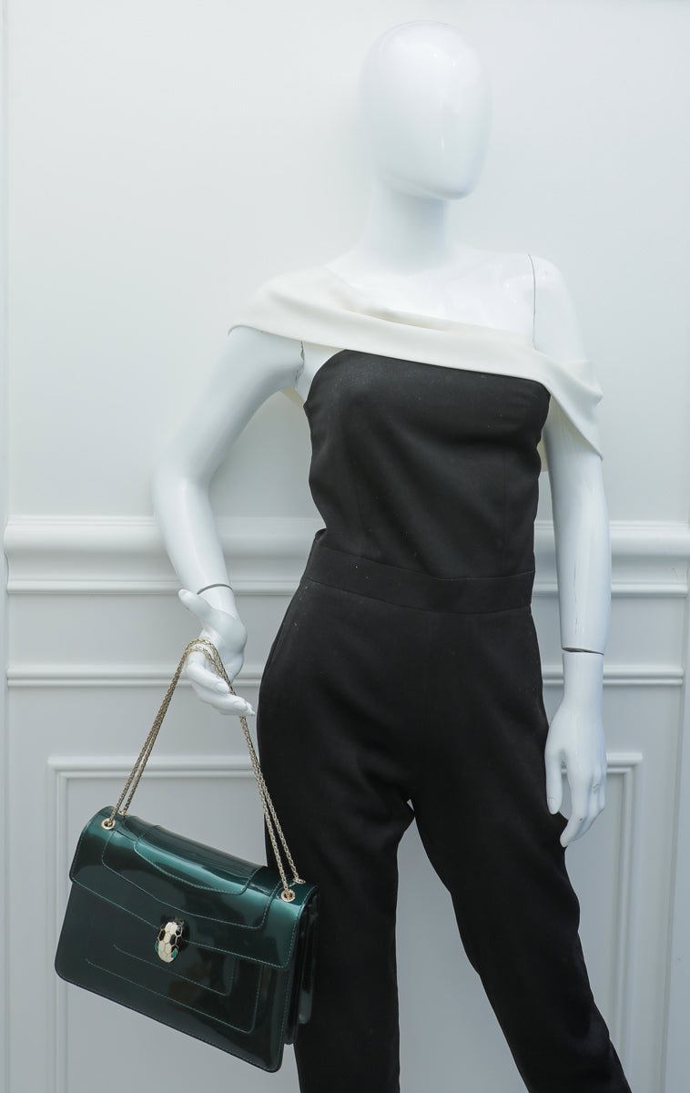 Bvlgari Emerald Green Serpenti Forever Flap Bag