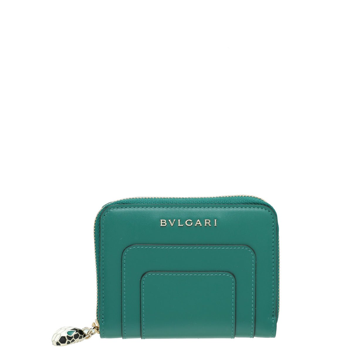 Bvlgari Emerald Green Serpenti Forever Mini Zipped Wallet