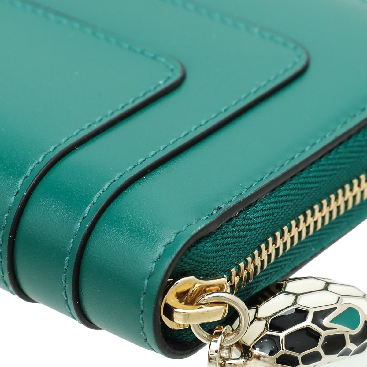 Bvlgari Emerald Green Serpenti Forever Mini Zipped Wallet
