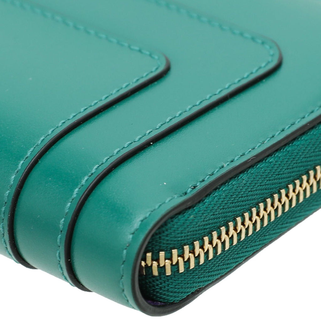 Bvlgari Emerald Green Serpenti Forever Mini Zipped Wallet