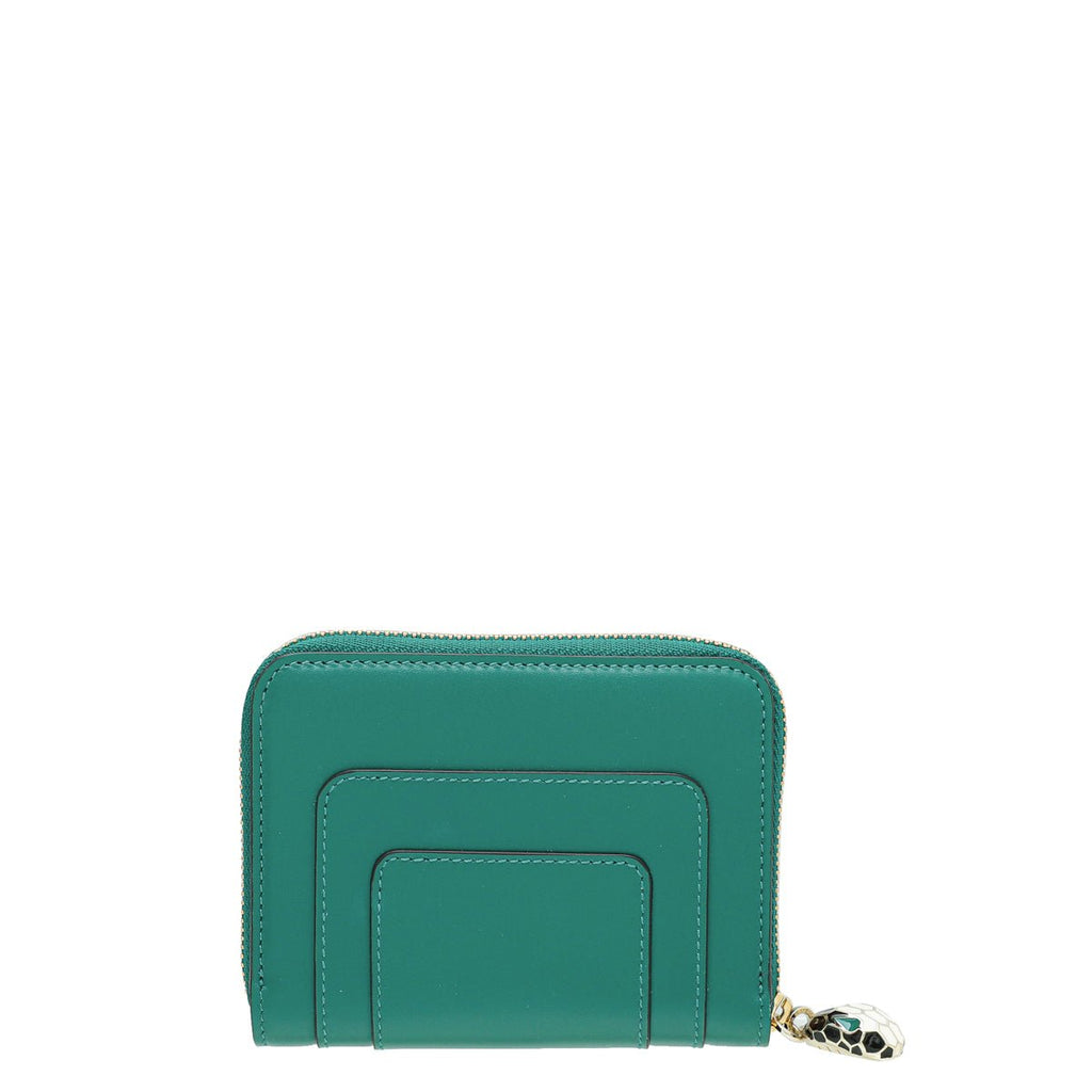 Bvlgari Emerald Green Serpenti Forever Mini Zipped Wallet