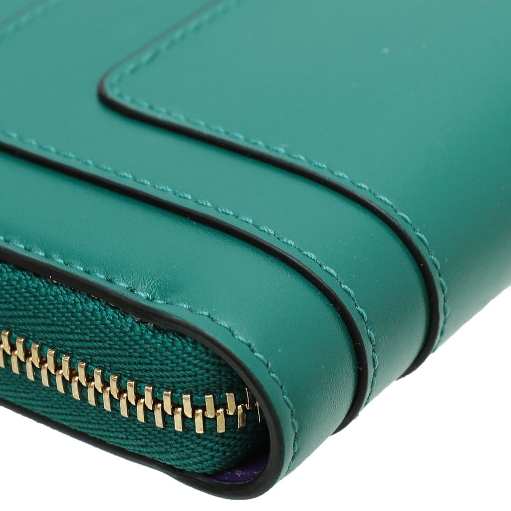 Bvlgari Emerald Green Serpenti Forever Mini Zipped Wallet