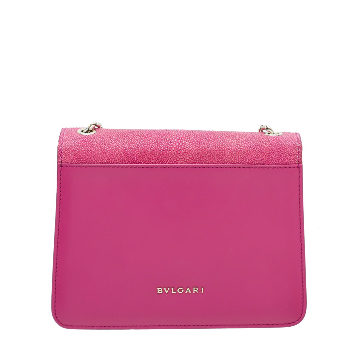 Bvlgari Fuchsia Serpenti Forever Galuchat Crossbody Small Bag