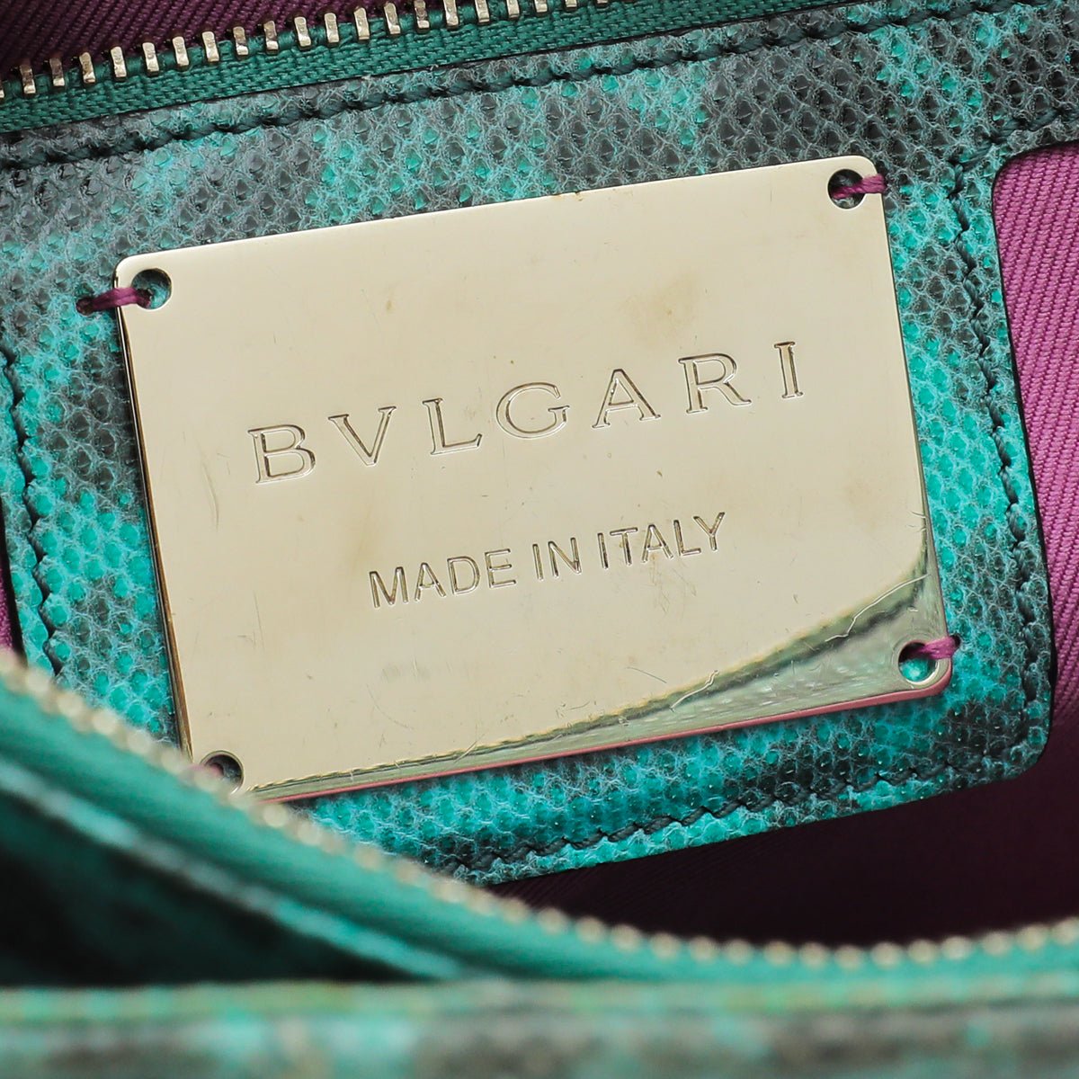 Bvlgari Green Karung Skin Serpenti Forever Flap Chain Large Bag