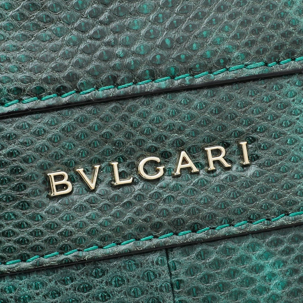 Bvlgari Green Karung Skin Serpenti Forever Top Handle Bag