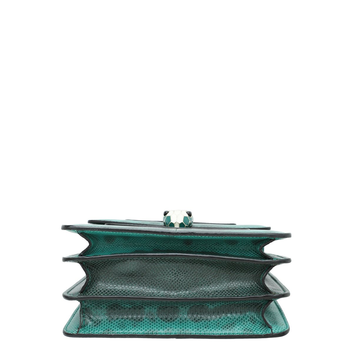 Bvlgari Green Karung Skin Serpenti Forever Top Handle Bag