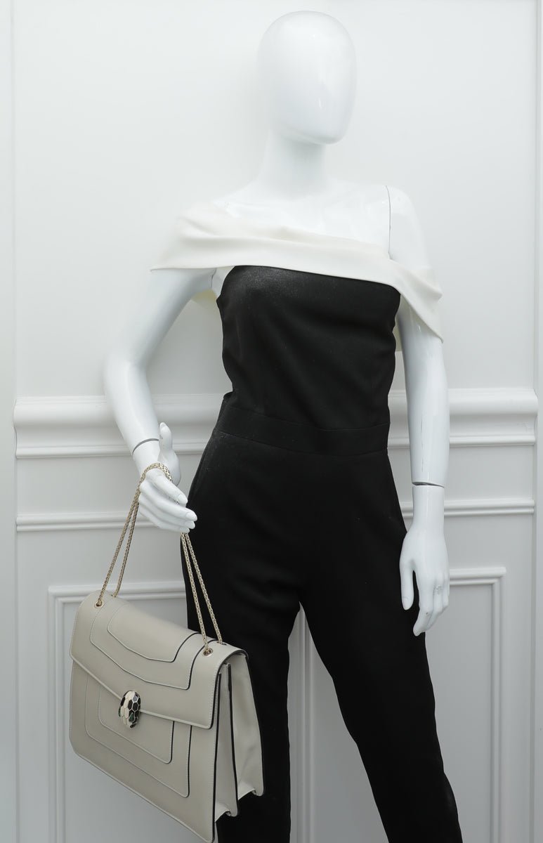 Bvlgari Light Greige Serpenti Forever Large Bag
