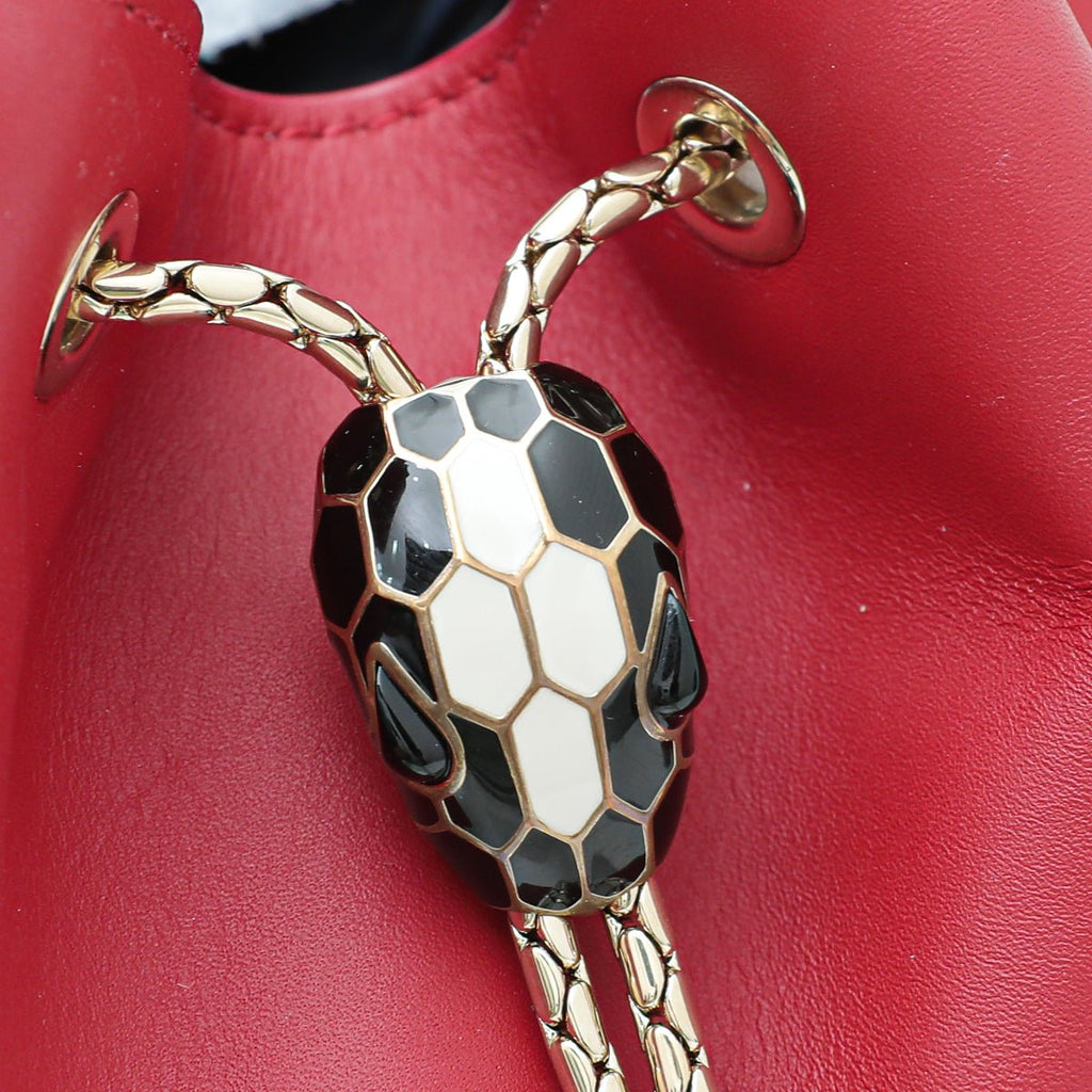 Bvlgari Red Serpenti Forever Bucket Bag