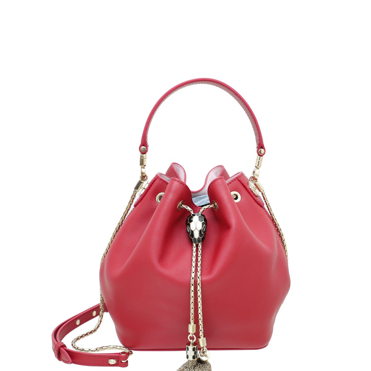Bvlgari Red Serpenti Forever Bucket Bag