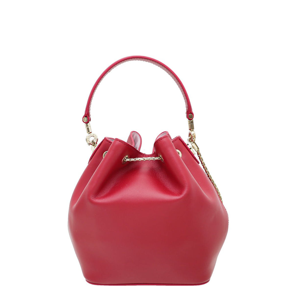 Bvlgari Red Serpenti Forever Bucket Bag