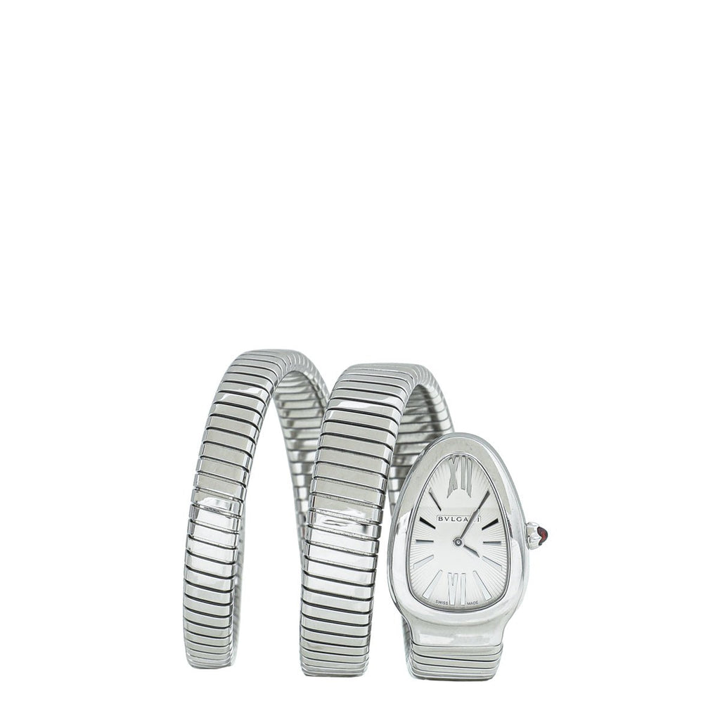 Bvlgari Stainless Steel Serpenti Tubogas Double Spiral Quartz Watch