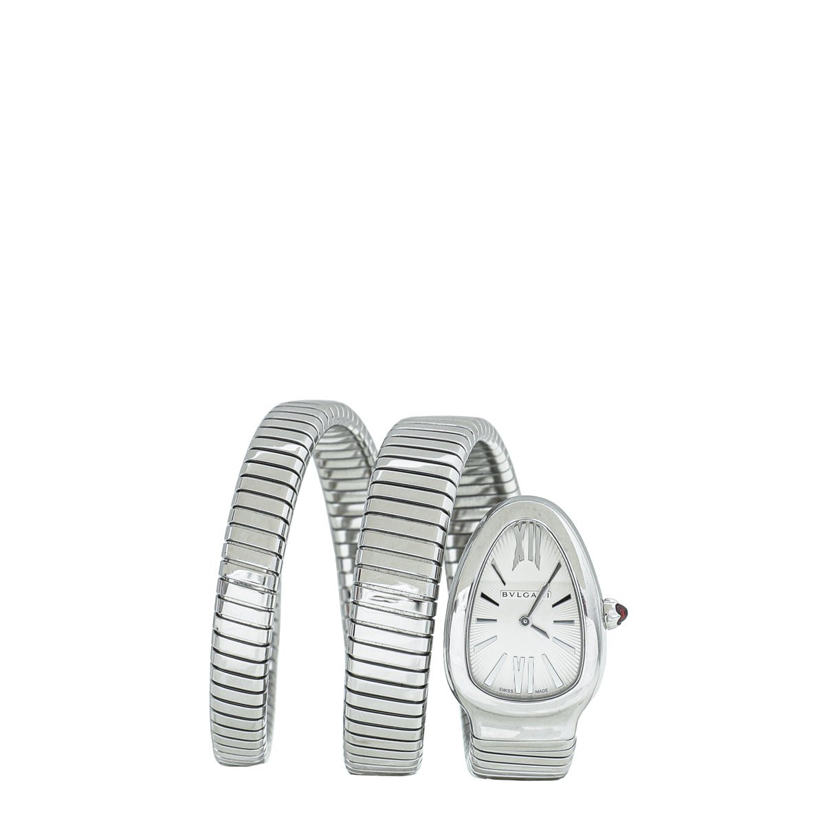 Bvlgari Stainless Steel Serpenti Tubogas Double Spiral Quartz Watch