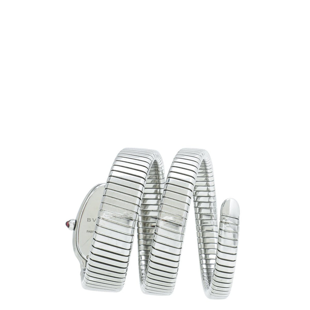 Bvlgari Stainless Steel Serpenti Tubogas Double Spiral Quartz Watch