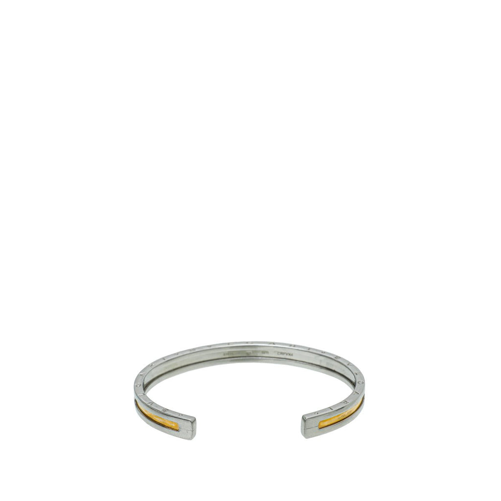 Bvlgari Steel & Gold B. Zero1 Cuff Bracelet