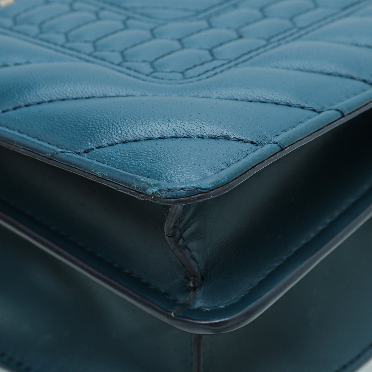 Bvlgari Teal Serpenti Forever Quilted Scaglie Flap Medium Bag