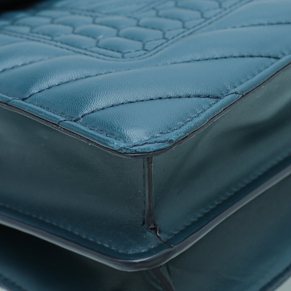 Bvlgari Teal Serpenti Forever Quilted Scaglie Flap Medium Bag