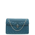 Bvlgari Teal Serpenti Forever Quilted Scaglie Flap Medium Bag