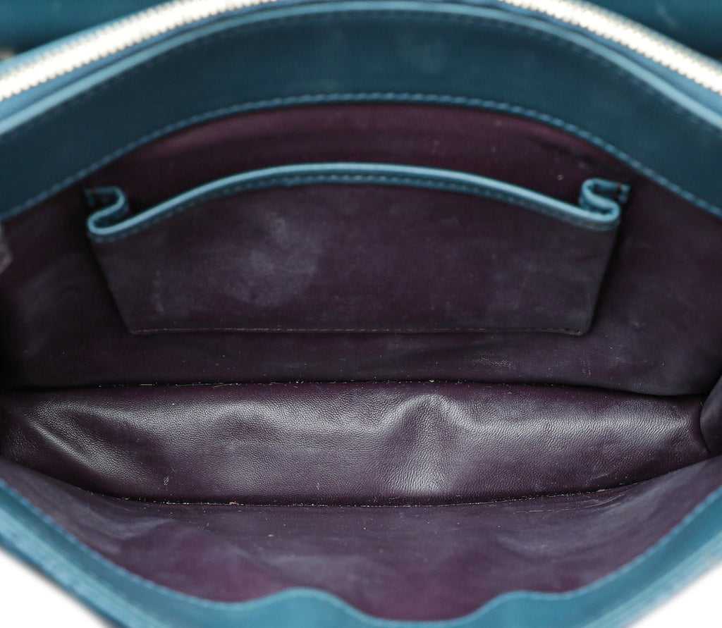 Bvlgari Teal Serpenti Forever Quilted Scaglie Flap Medium Bag