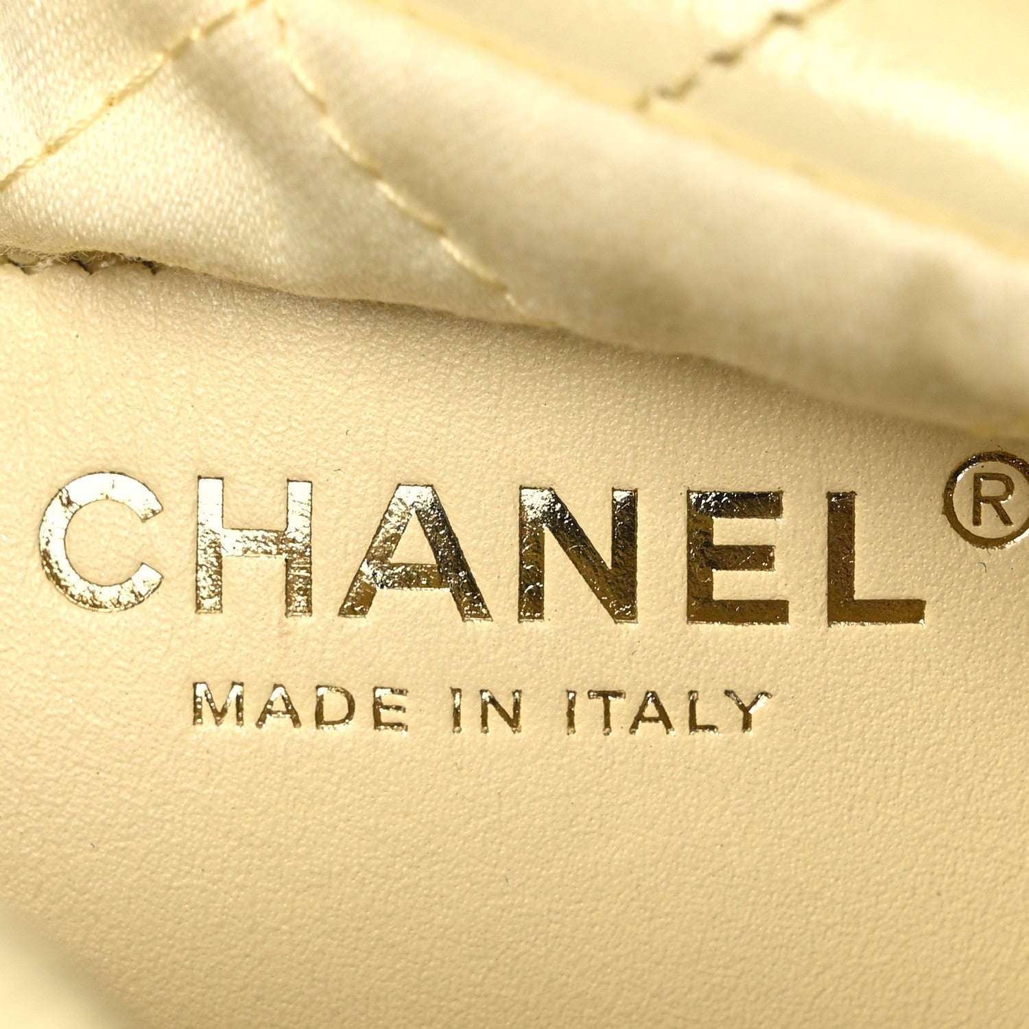 Shiny Calfskin Quilted Mini Chanel 22 Light Yellow