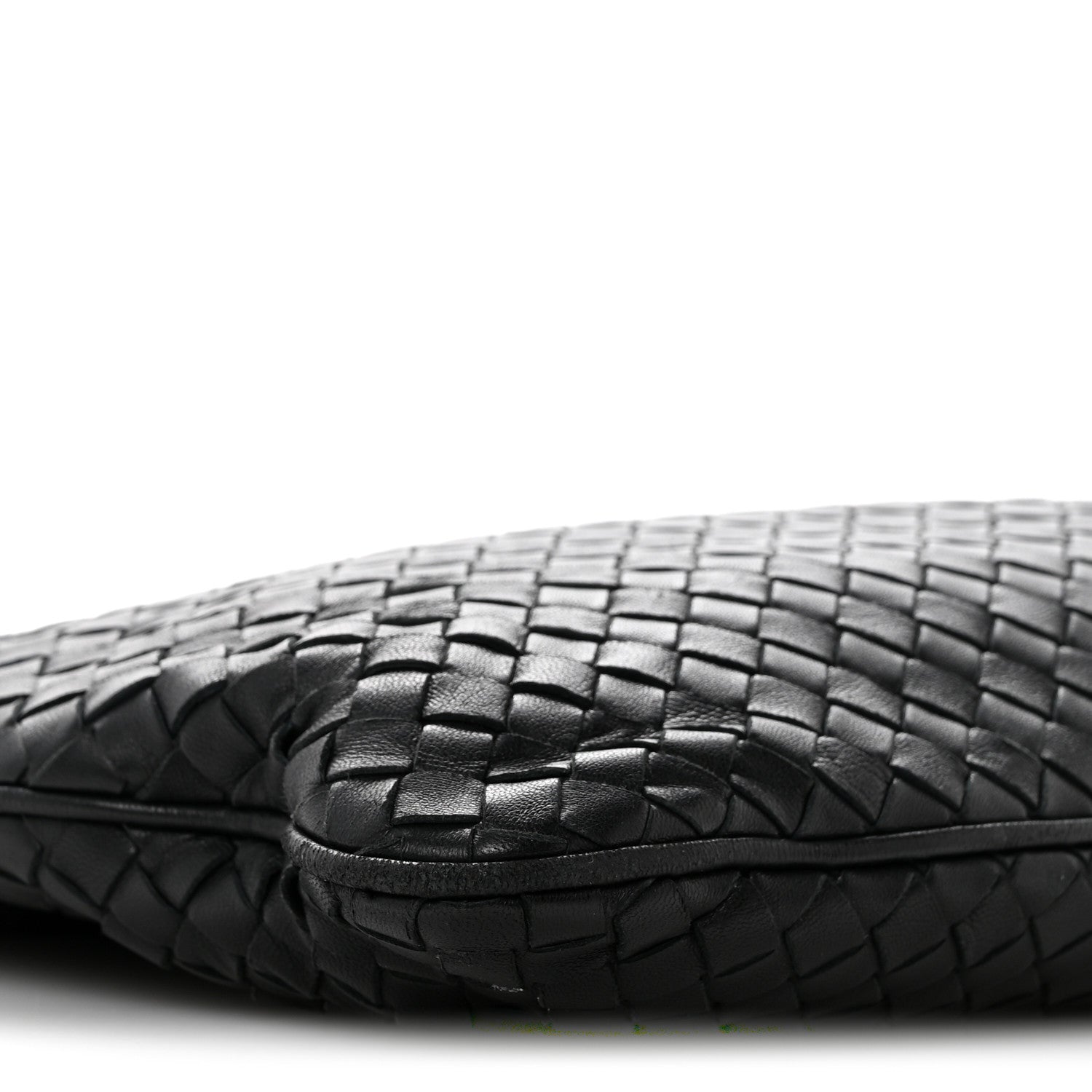 Nappa Intrecciato Flat Shoulder Bag Black