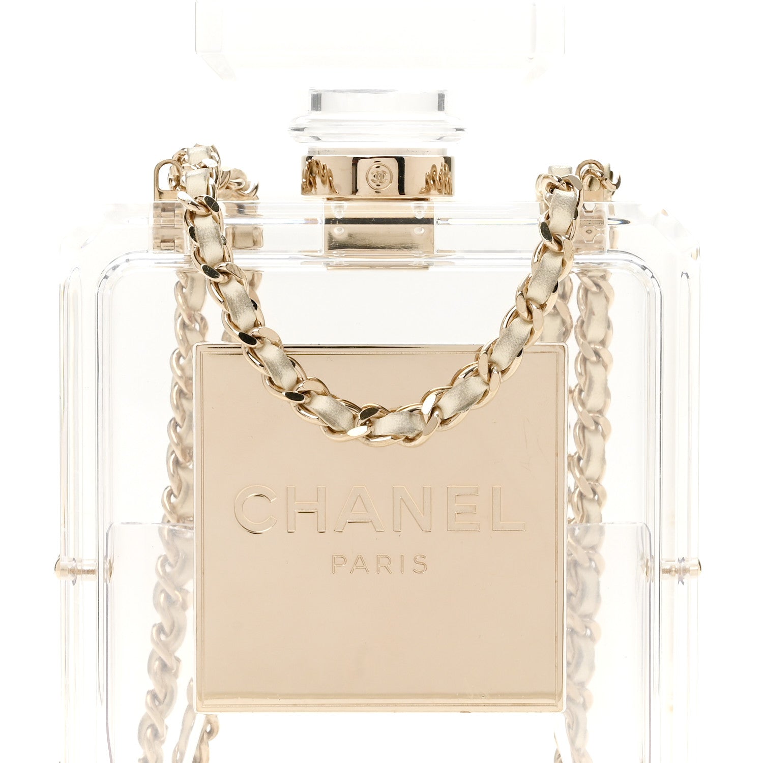 Transluscent Plexiglass Perfume Bottle Clutch