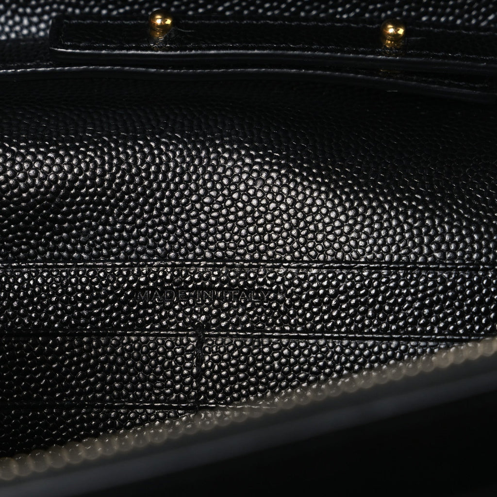 Grain De Poudre Matelasse Chevron Monogram Chain Wallet Black