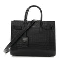 Calfskin Crocodile Embossed Nano Sac De Jour Black